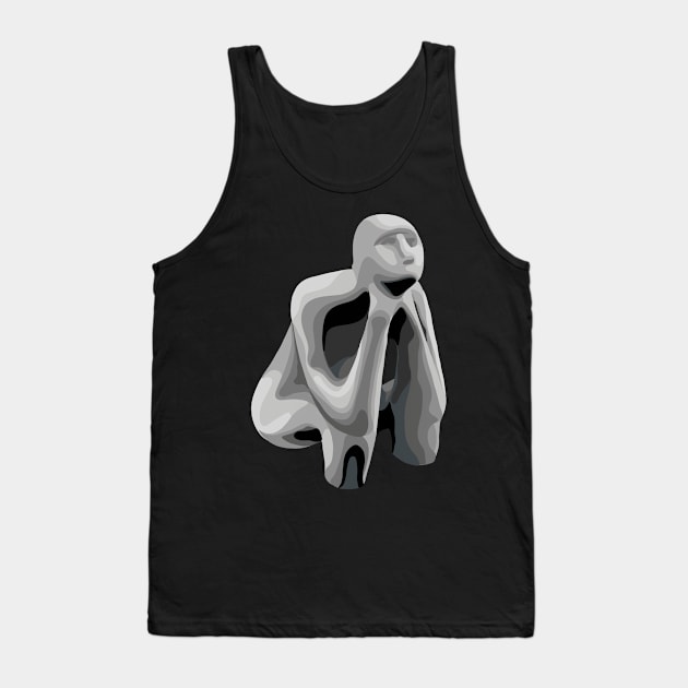 Prehistoric Pop Art Thinker Tank Top by Slightly Unhinged